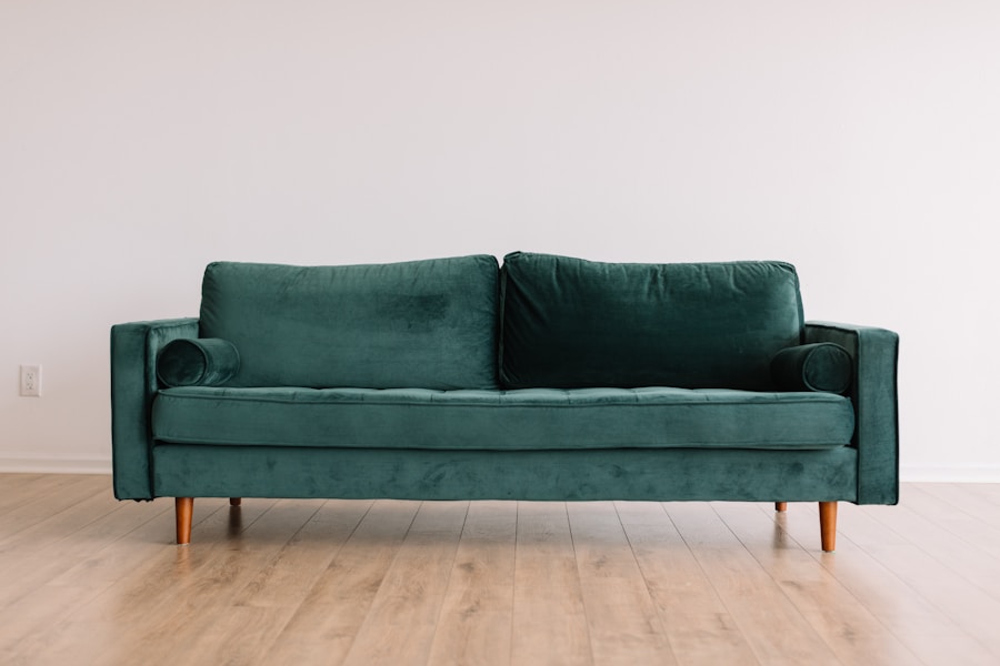 Wood sofa and interior wood accents